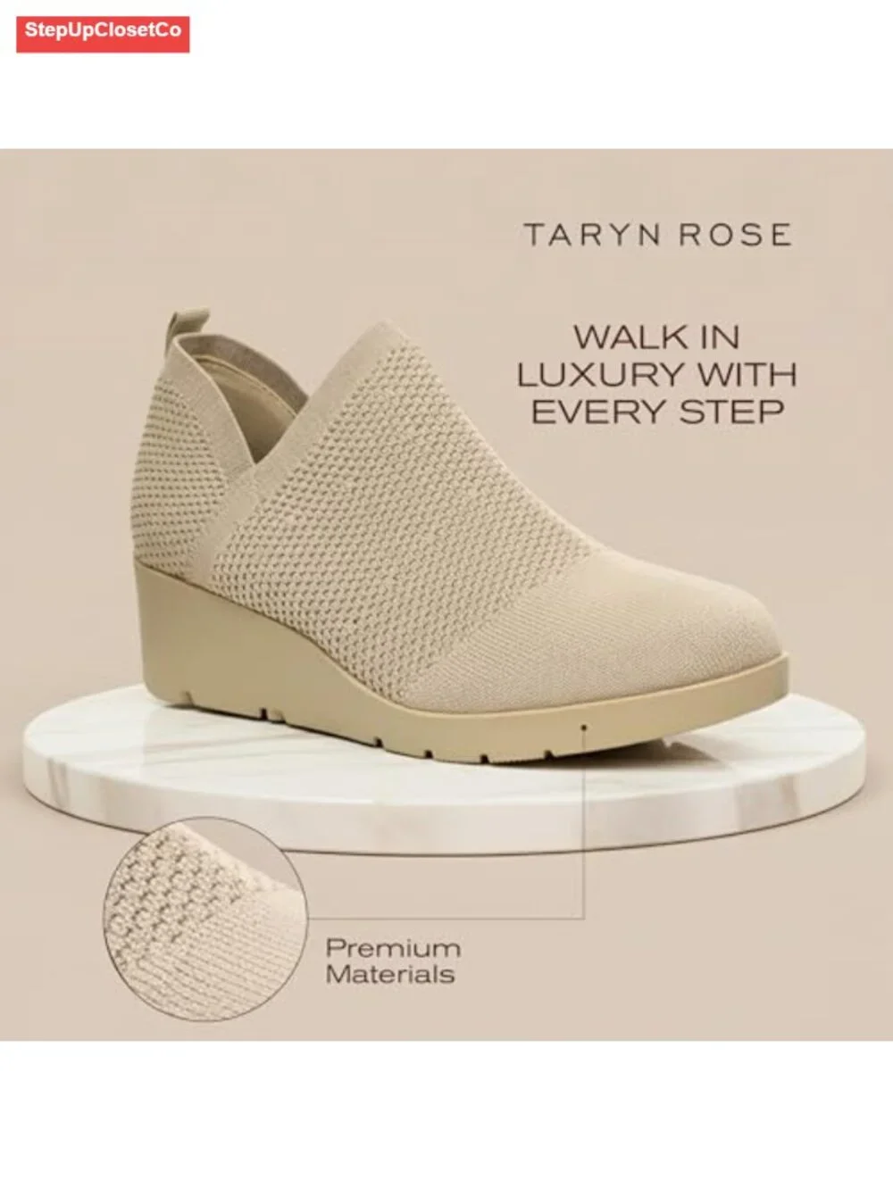 Womens Lightweight Knit Wedge Sneaker Slip-On Comfort Shoes